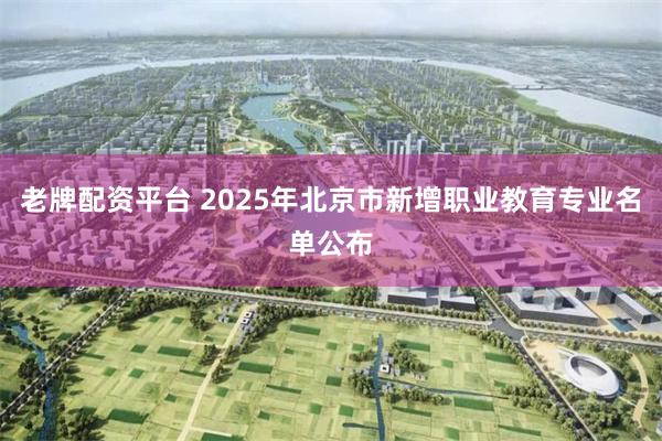老牌配资平台 2025年北京市新增职业教育专业名单公布