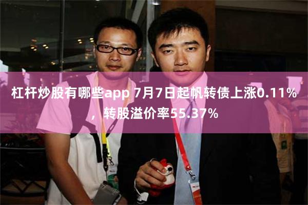 杠杆炒股有哪些app 7月7日起帆转债上涨0.11%，转股溢价率55.37%